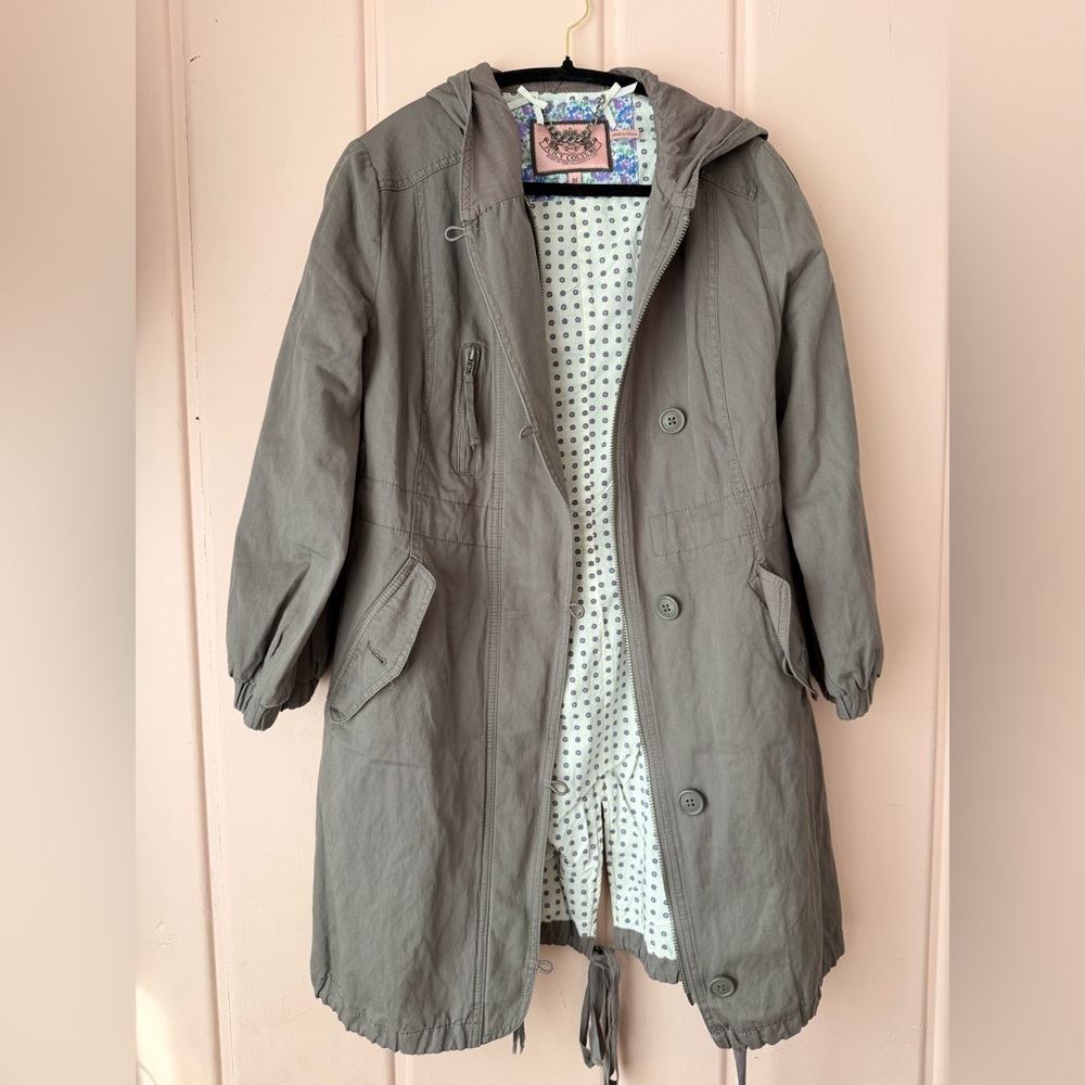 Juicy Couture Grey Cotton Utility Jacket SzM - Picture 6 of 12